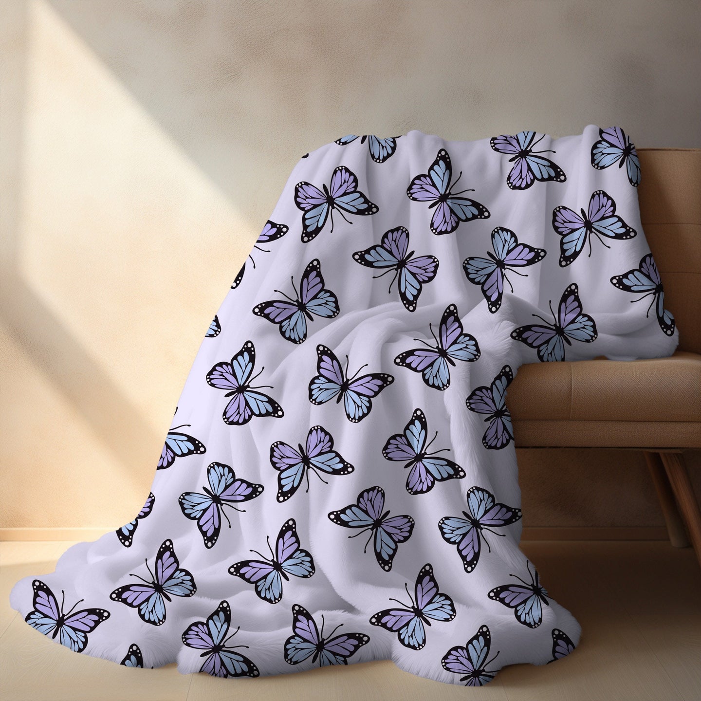 Personalized Butterfly Blanket Purple Boho